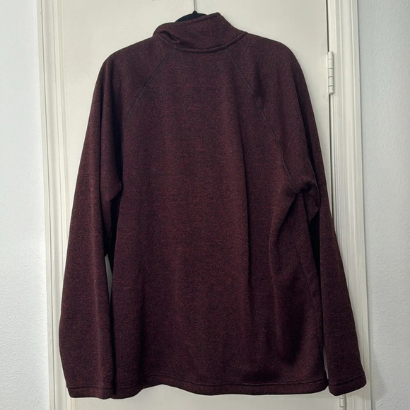 Men's Maroon Red Fleece Lined Eddie Bauer Quarter Zip Pullover Sweater Size XL - Picture 5 of 6